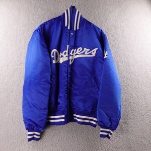 Vintage Los Angeles Dodgers Satin Bomber Jacket Men‎ L Blue Eastport MLB USA